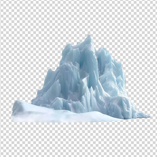 PSD blue iceberg isolated on transparent background