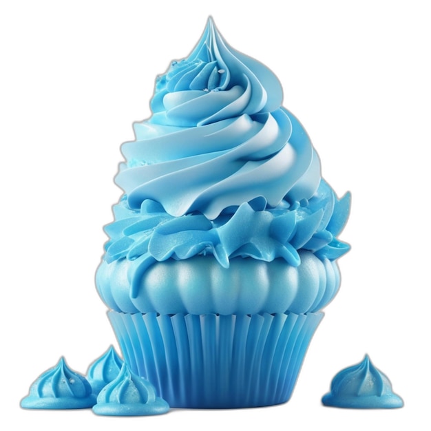 PSD blue icing cake psd on a white background