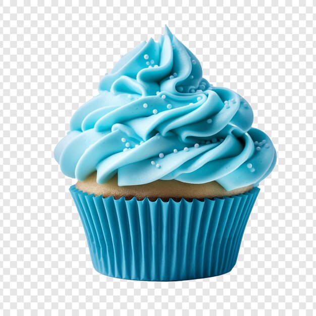 PSD cupcake fantasia glassa blu isolato su sfondo trasparente