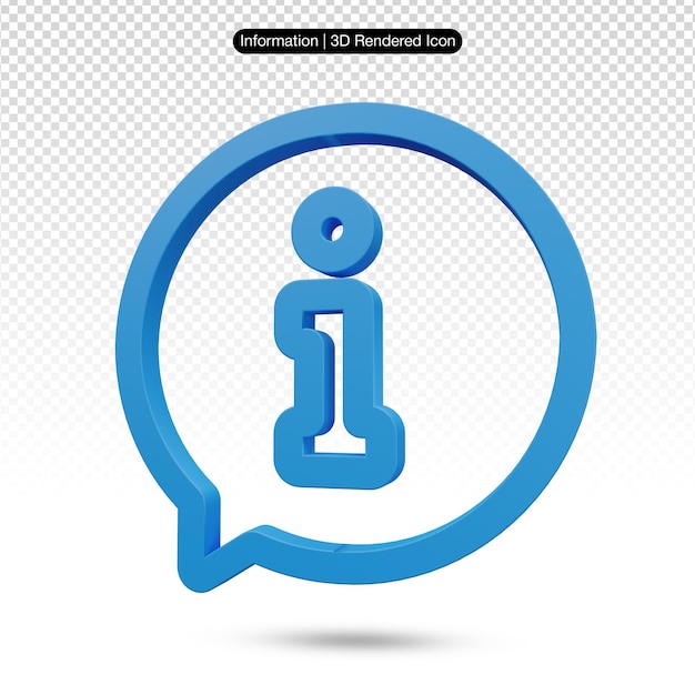 PSD a blue icon with the word information in the middle.