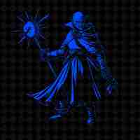 PSD a blue illustration of a knight with a sword and the words quot the statue of liberty quot