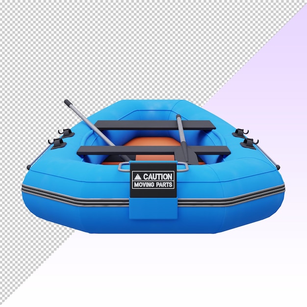 blue inflatable boat