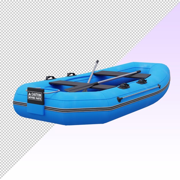 PSD blue inflatable boat