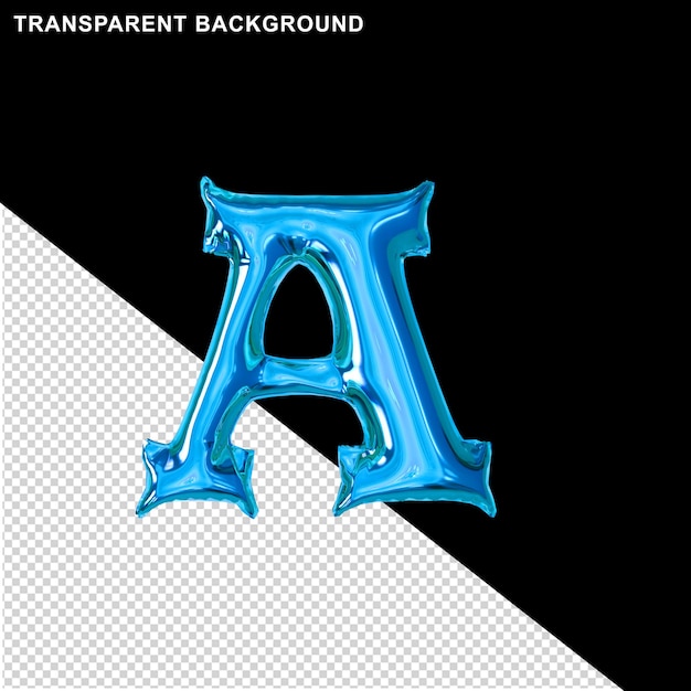 Blue inflatable letter a