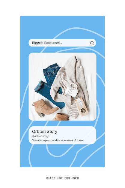 blue instagram stories template psd