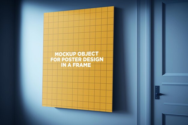 Blue interior frame design mockup