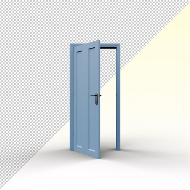 Porta e telaio aperti interni blu