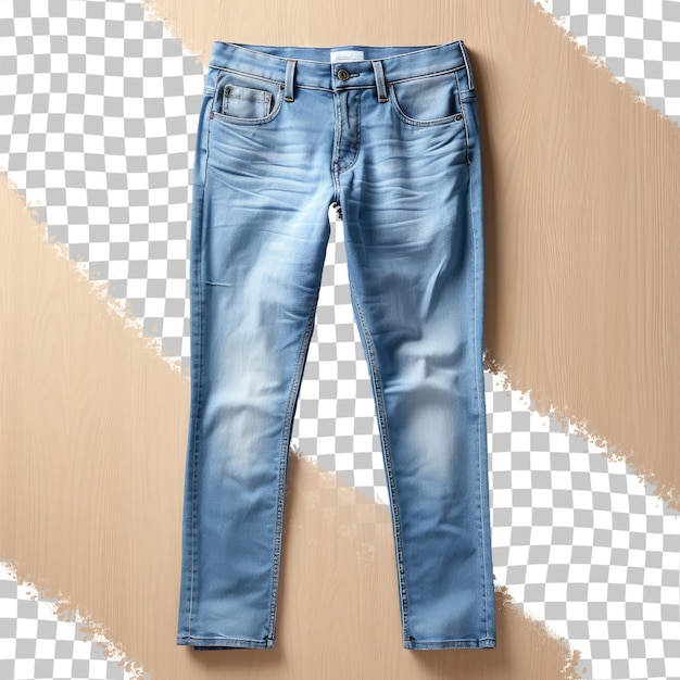 PSD blue jeans isolated on a transparent background with clipping path male denim clothing