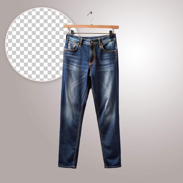 PSD blue jeans isolated on transparent background