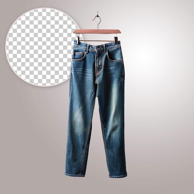 PSD blue jeans isolated on transparent background