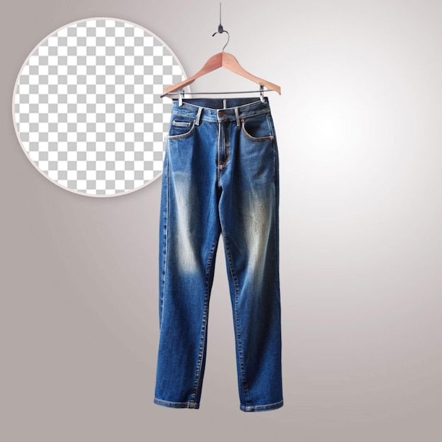 PSD blue jeans isolated on transparent background