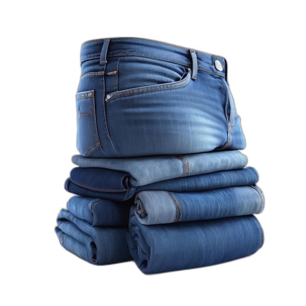 Blue jeans psd on a white background