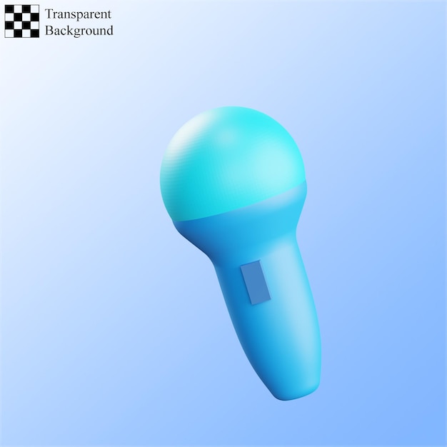 PSD blue karaoke microphone 3d illustration