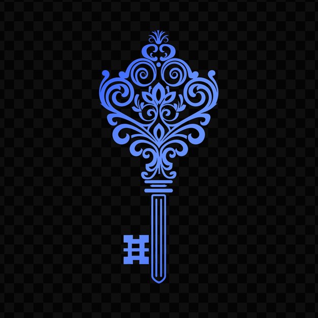 PSD blue key on a black background