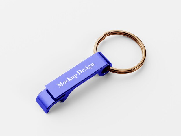 a blue key chain mockup design