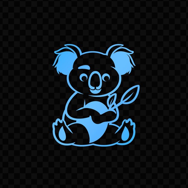 PSD a blue koala with a blue koala on the back