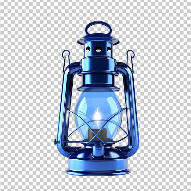 PSD lanterna blu isolata su sfondo bianco