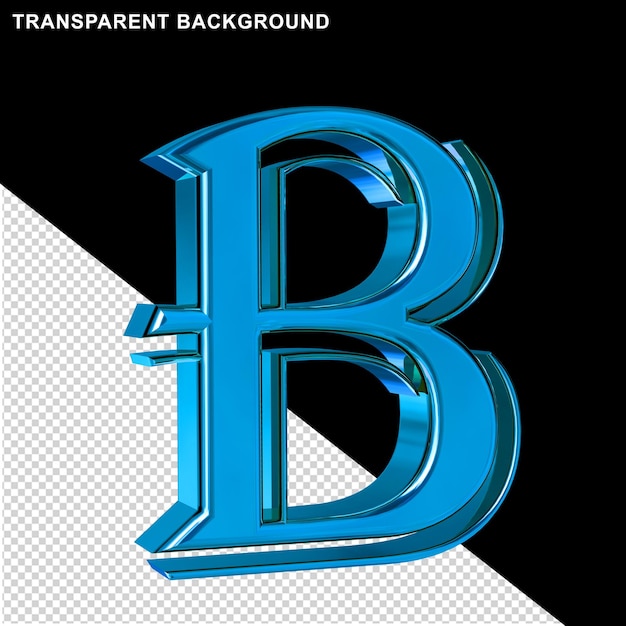 PSD blue letter b