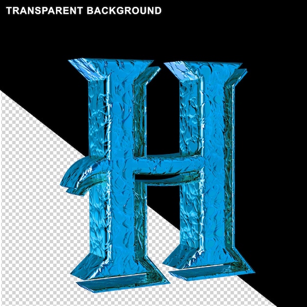 PSD blue letter h