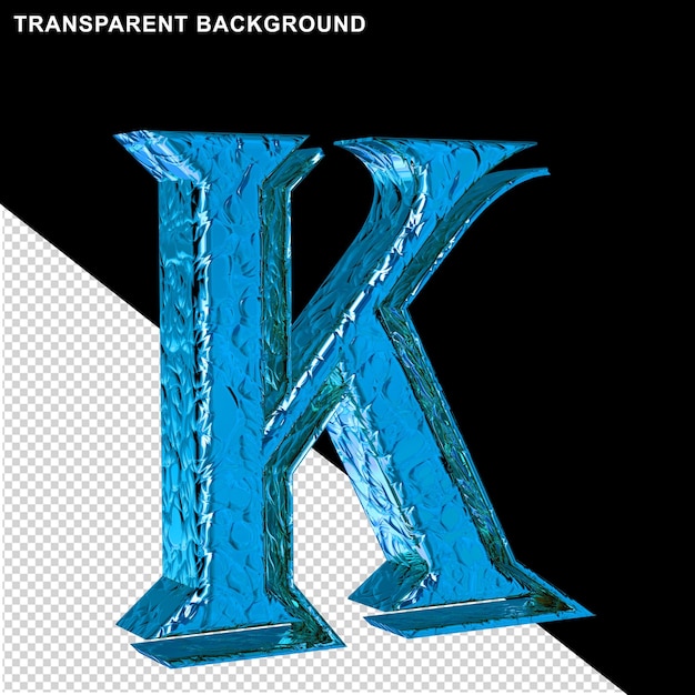 Blue letter k