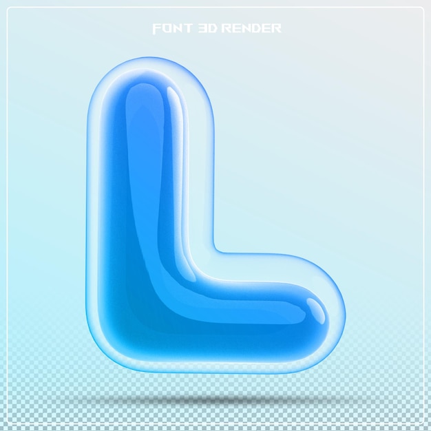 PSD lettera blu l font alfabeto render 3d