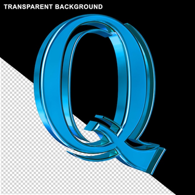 Blue letter q