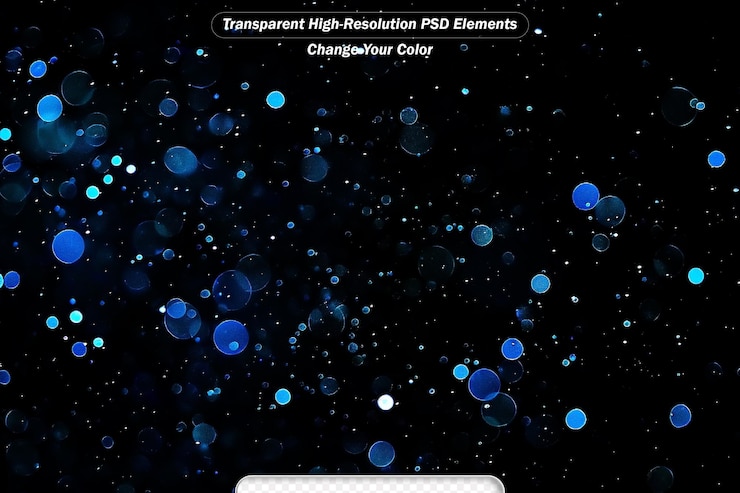 PSD blue light bokeh abstract background