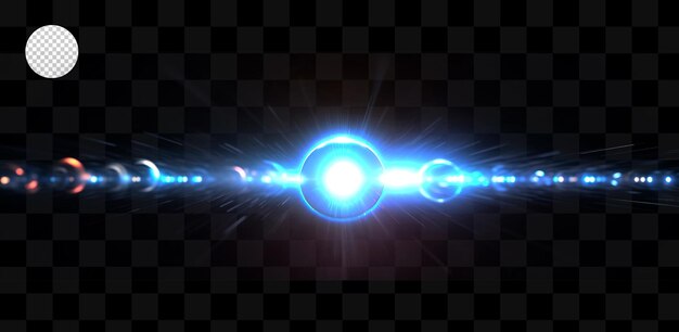 A blue light effect on a transparent background