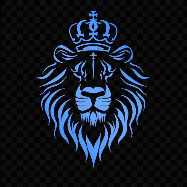 PSD a blue lion head with a crown on it