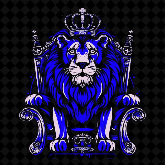 PSD a blue lion with a crown on it