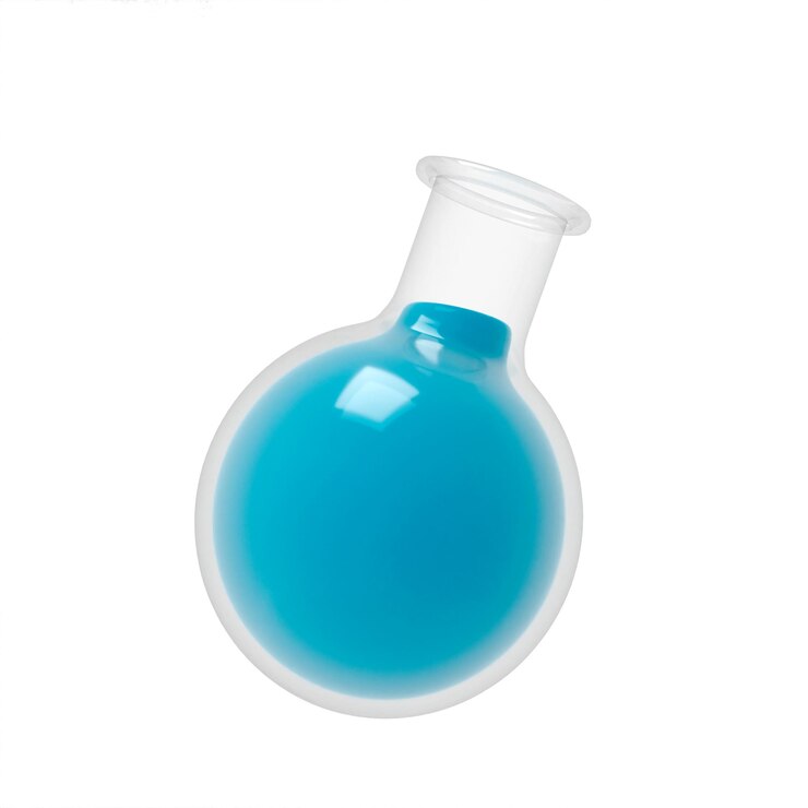 PSD a blue liquid in a flask
