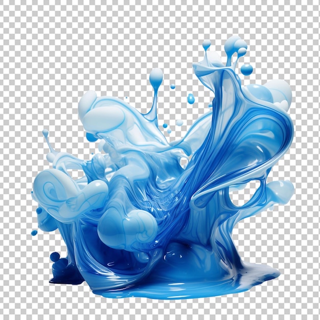 Blue liquid freeform png