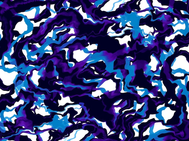 Blue liquid shapes marbling background design, editable color