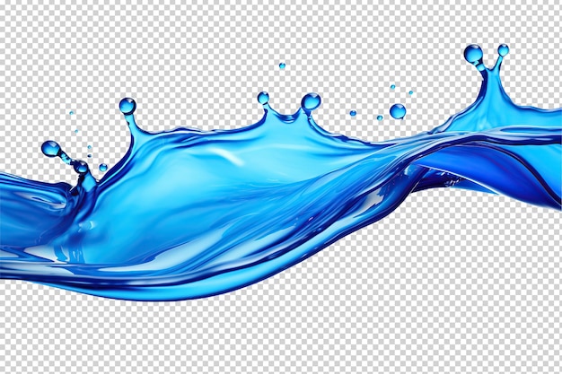 PSD blue liquid splash cut out on transparent