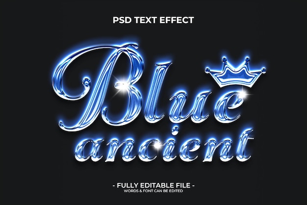 PSD effetto testo liquido blu