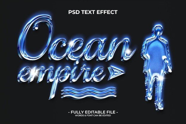 Blue liquid text effect