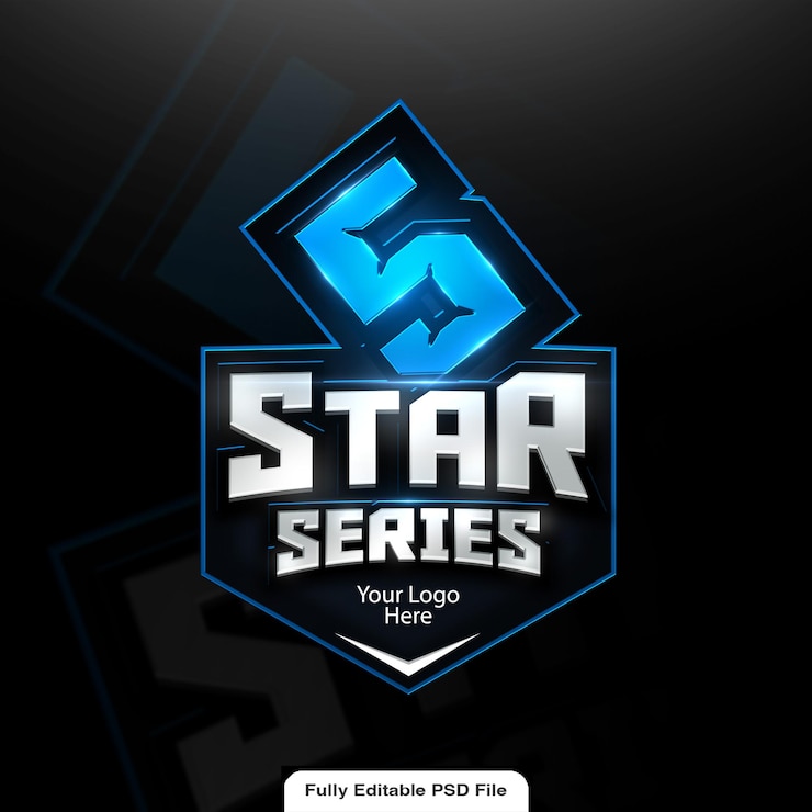 PSD blue logo design template