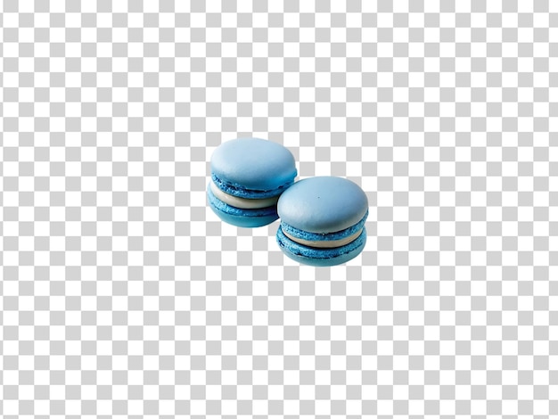 PSD blue macarons isolated on transparent background