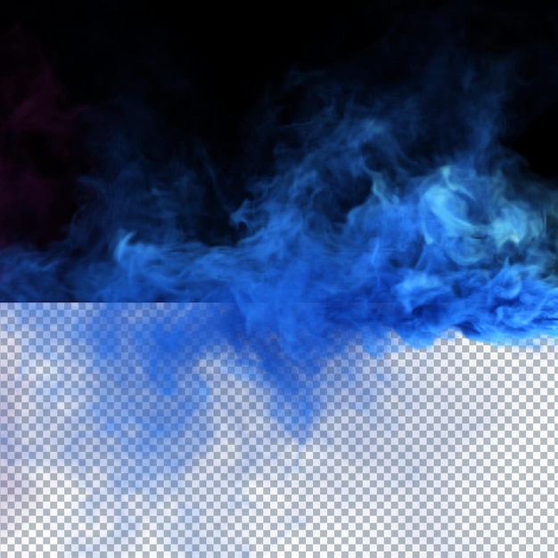 Голубой волшебный туман и фантазийная текстура дыма в черном