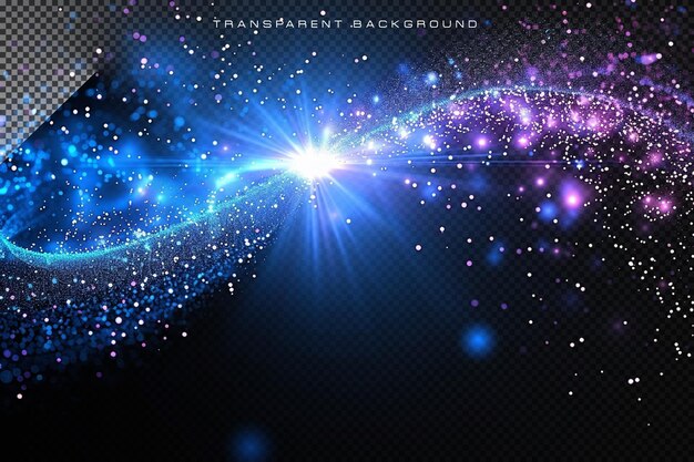 PSD blue magical glitter in transparnet background