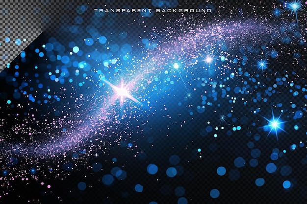 PSD blue magical glitter in transparnet background