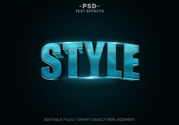 Blue metal style effects редактируемый текст