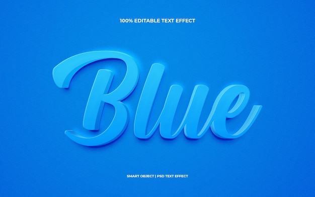 Blue minimal amp clean 3d editable premium psd text effect