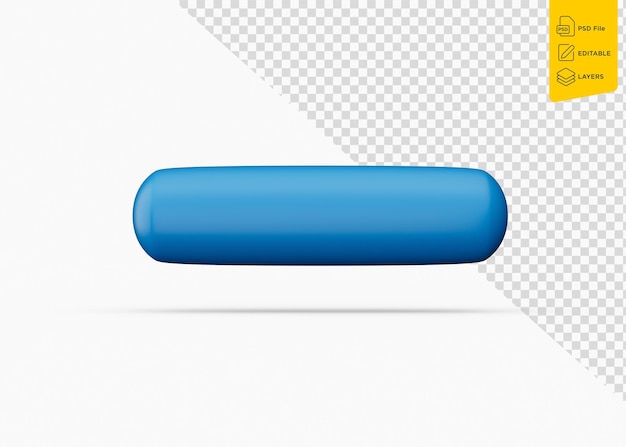 PSD Голубая 3d-икона на изолированном фоновом 3d-иллюстрации