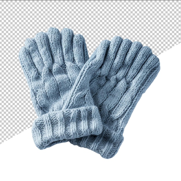 PSD a blue mitten with a blue mitten that says a on it