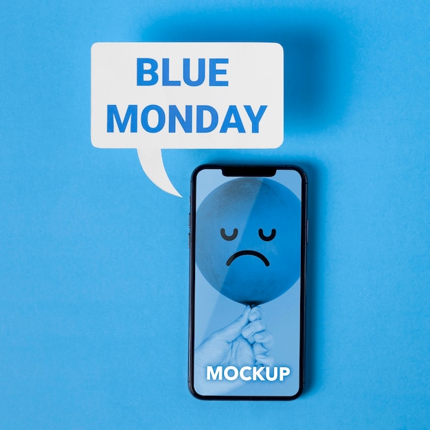 Blue monday concept with mock-up