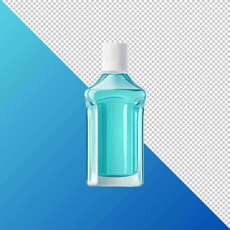 PSD blue mouthwash bottle for oral hygiene and fresh breath