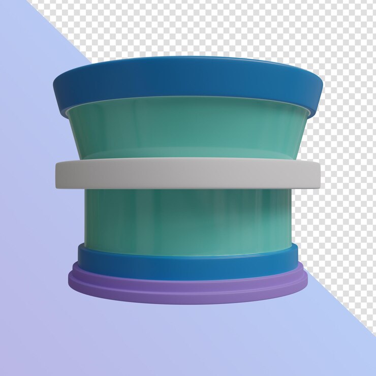 PSD blue museum 3d icon render