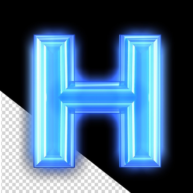 Premium PSD | Blue neon symbol letter h