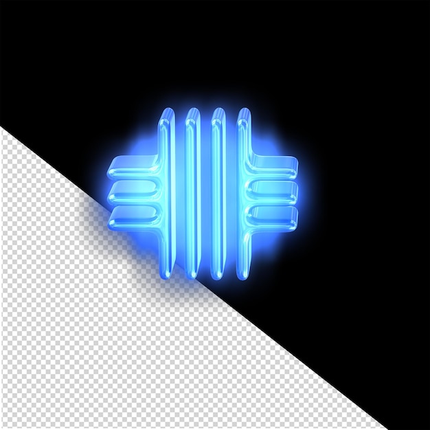 PSD blue neon symbol